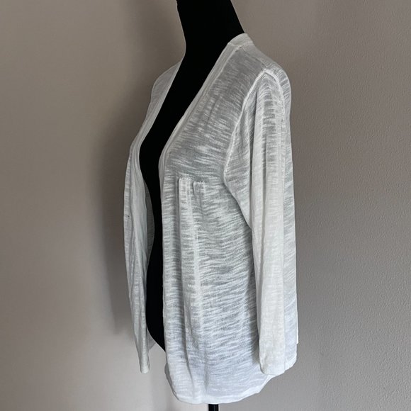 Charter Club Linen Blend Cardigan Shrug - White - Size 0X - Picture 4 of 8